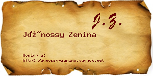 Jánossy Zenina névjegykártya